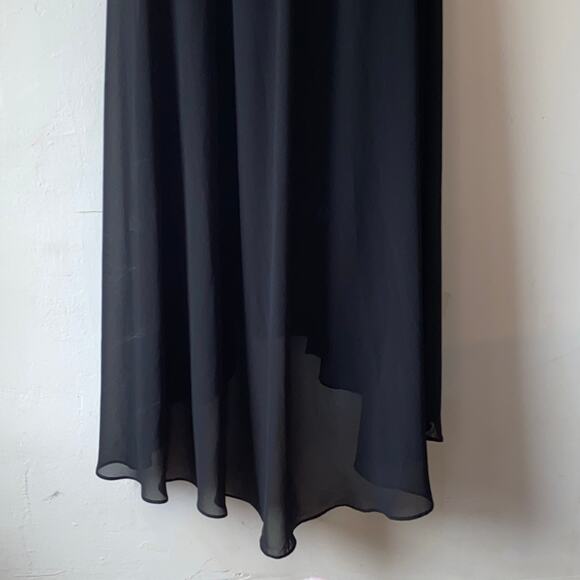 Xscape Black Ruffled Sleeveless Tiered Maxi Dress 8 Dark Fairy Whimsigoth Hoco - Picture 8 of 9